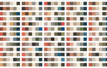 A grid of squares of different, muted colors